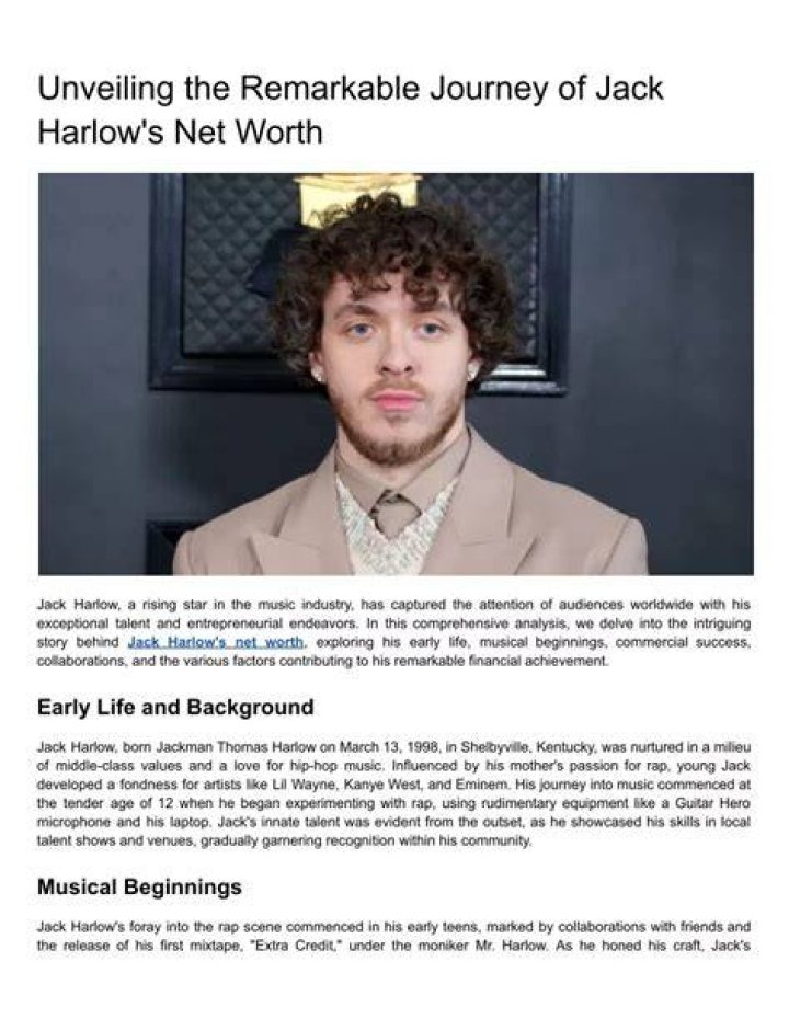 Unveiling Jack Harlow's Heritage: A Journey Of Discovery