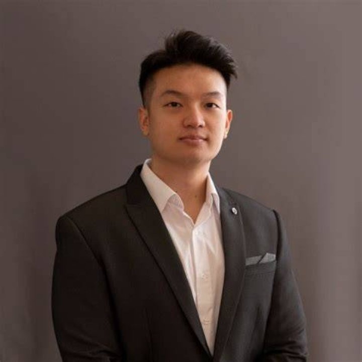 Wayne Liang with his dog